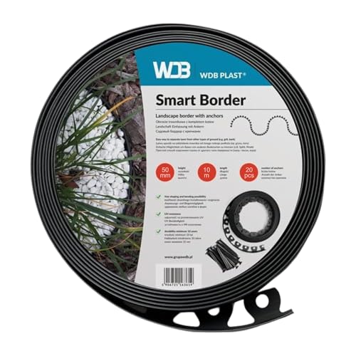WDB Flexible Rasenkante aus Kunststoff - 20m Lang 5cm Hoch - mit 40 Befestigungsnägel - Schwarz - RAL 9005 WDB Flexible Rasenkante aus Kunststoff - 20m Lang 5cm Hoch - mit 40 Befestigungsnägel - Schwarz - RAL 9005 von WDB