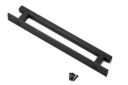 WDB Rustikale Scheunentürgriffe Schwarz Mattschwarze 30 cm Scheunentürgriff und Ziehgriffe Große Schiebetür-Ziehgriffe für Scheunentüren Barn Door Quadratischer Türgriff für Schiebetür 15 x 15 mm von WDB
