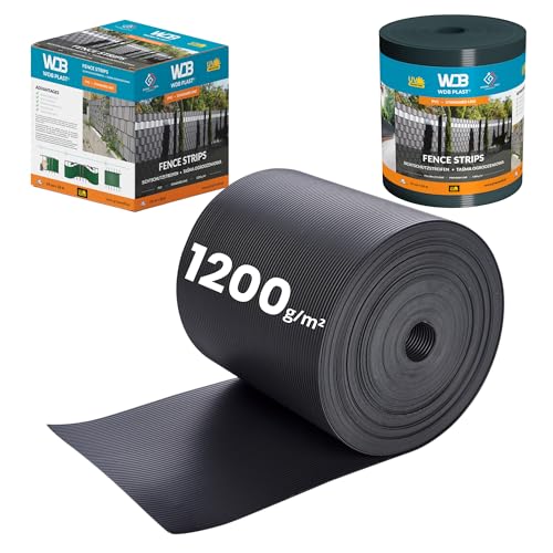 WDB - Sichtschutzstreifen für Doppelstabmatten Sichtschutz Zaun - 19 cm x 26 m - PVC Windschutz Standard Line - 1200 g/m2 - Anthrazit - RAL 7016 von WDB