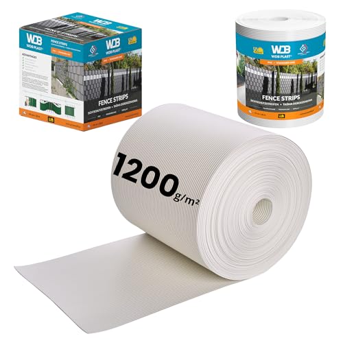 WDB - Sichtschutzstreifen für Doppelstabmatten Sichtschutz Zaun - 19 cm x 26 m - PVC Windschutz Standard Line - 1200 g/m2 - Weiß - RAL 9003 von WDB