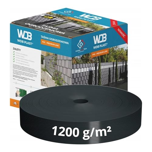 WDB - Sichtschutzstreifen für Doppelstabmatten Sichtschutz Zaun - 4,75 cm x 50 m - PVC Windschutz Standard Line - 1200 g/m2 - Anthrazit - RAL 7016 von WDB