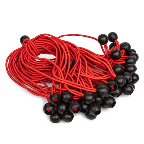 WDB - Spanngummi mit Kugel - Planenclips - Planenspanner - Gummischlaufen 30 cm - Spanngummi Fahrrad - Gummispanner Zeltgummis - Spanngummi Satz 100 Stück von WDB