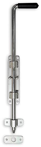 WDB Torriegel 420mm - Bolzenriegel mit Gummigriff - Gartentor Riegel - Schieberiegel - Schlossriegel - Türriegel - Torschieber - Türschieber - Torschlossriegel von WDB