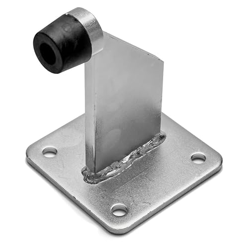 WDB - Torstopper mit Gummipuffer für Rolltore Drehtore und schwere Türen Türpuffer Bodenanschlag verzinkter Stahl - L: 100 mm B: 100 mm H: 142 mm von WDB