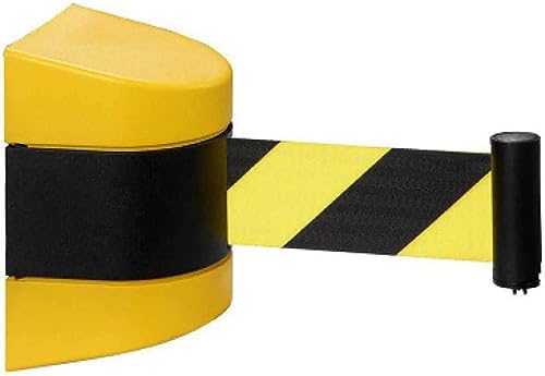 An der Wand montierte einziehbare Gurtbarriere， Crowd Control Ribbon mit sicherem Bremssystem und Verriegelungsknopf, Magnetadsorption(Ordinary,10m) von WDBDFCD