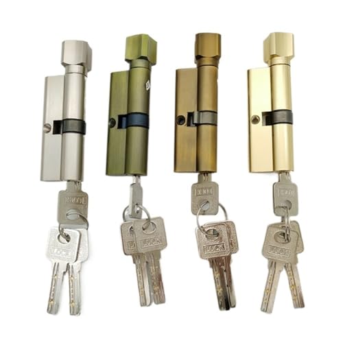 Euro-Zylinderschloss， 1 Stück Türschloss 70 mm 3 Kupferschlüssel Aluminium-Schließzylinder Home Security Snap Drill Zylinder Türzylinder(Black) von WDBDFCD
