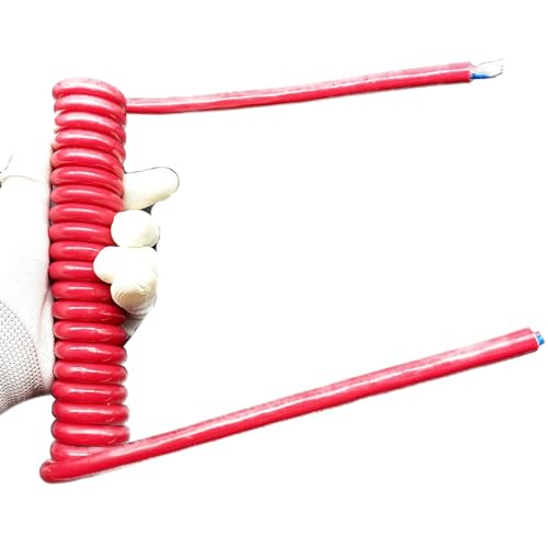 Feder-Netzkabel, 15AWG 2 Adern Spiral-Teleskopkabel Rot Stretch 0,5 Meter Drahtfeder Einziehbares Kabel Draht Einziehbare Spule Feder-Netzkabel, 15AWG 2 Adern Spiral-Teleskopkabel Rot Stretch 0,5 Meter Drahtfeder Einziehbares Kabel Draht Einziehbare Spule von WDBDFCD
