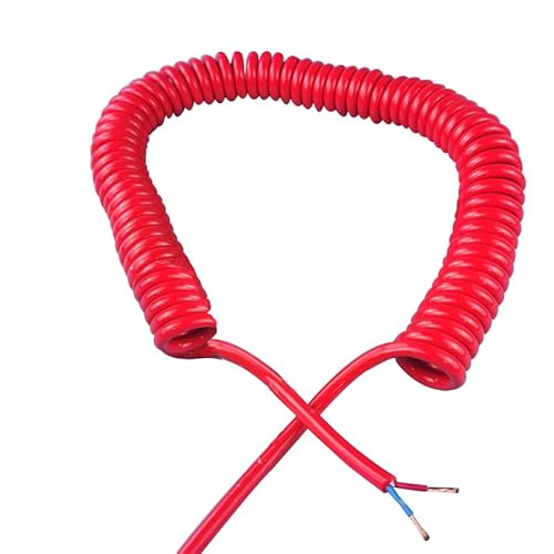 Feder-Netzkabel， 1PC Rot Draht 2-Adern 15AWG Stretch 1/2/3/4/5/6Meter Dehnbar draht Schrumpf Kabel(Stretch 6Meters) von WDBDFCD