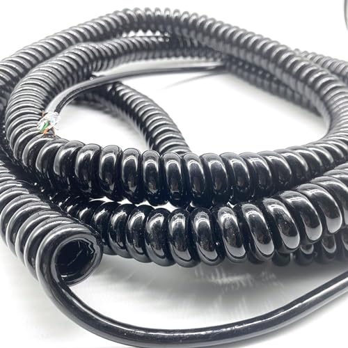 Feder-Netzkabel， 9-adriges 0,3 mm2 Zugfederkabel, dehnbar von 1 bis 12 Metern, Federkabel aus Polyurethanmaterial, einziehbare Spule(Stretch 12 meter 9core 0.3mm2) von WDBDFCD