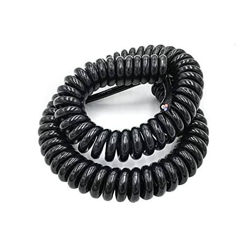Feder-Netzkabel， Schwarzes Multikabel mit 2/3/4/6/8 Adern, kann die Zugdrähte verlängern, Stifte 0,2 mm - 1,5 Netzkabel(4 Core,17 AWG 1.0mm) von WDBDFCD