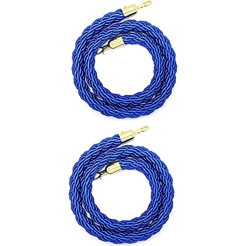 Geflochtenes Stützseil ， 2er-Set Crowd Control Rope, geflochtenes Hanfseil zur Warteschlangen-Teilung von Menschenmengen(Blue,1m/3.3ft) von WDBDFCD