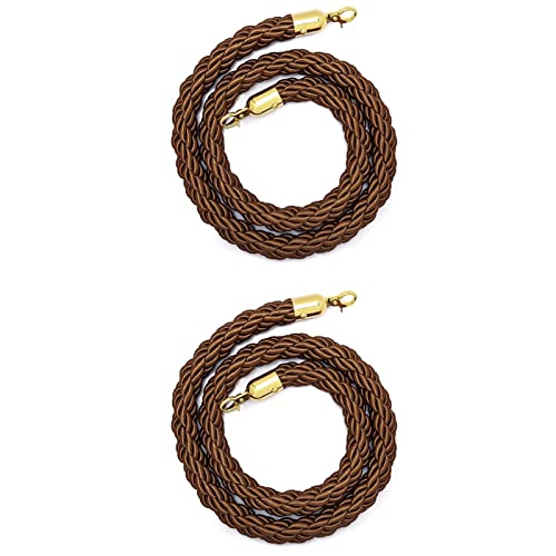 Geflochtenes Stützseil ， 2er-Set Crowd Control Rope, geflochtenes Hanfseil zur Warteschlangen-Teilung von Menschenmengen(Brown,3 meters/10ft) von WDBDFCD