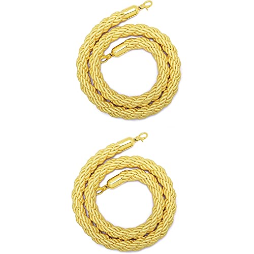 Geflochtenes Stützseil ， 2er-Set Crowd Control Rope, geflochtenes Hanfseil zur Warteschlangen-Teilung von Menschenmengen(Yellow,1m/3.3ft) von WDBDFCD