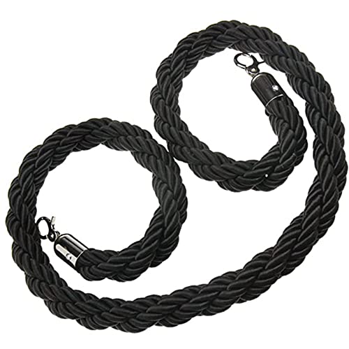Geflochtenes Stützseil ， Geflochtene/gedrehte Hanfseilbarriere for Warteschlangenteiler, Warteschlangenlinienbarriere, Seilbarriere, 3 cm(Black 1,4ft/120cm) von WDBDFCD