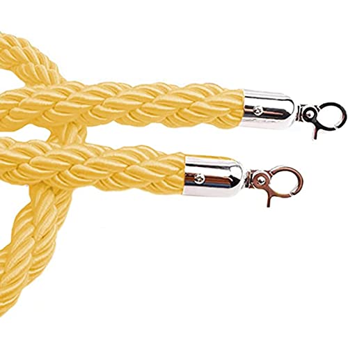 Geflochtenes Stützseil ， Seilbarriere, Warteschlangenbarriere aus gedrehtem Hanfseil(Yellow,4.9ft/150cm) von WDBDFCD