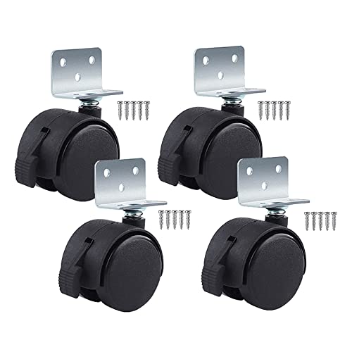 Lenkrollen, Schwerlastrollen, 4 Stück 40 mm Lenkrollen mit Schrauben, Möbelrollen L-förmiger Platte, 360 Grad drehbare Rollen Lenkrollen, Schwerlastrollen, 4 Stück 40 mm Lenkrollen mit Schrauben, Möbelrollen L-förmiger Platte, 360 Grad drehbare Rollen von WDBDFCD