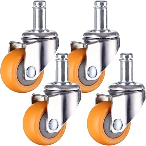 Lenkrollen, Schwerlastrollen, 4er-Pack Ersatzrollen for Bürostühle, Lenkrollen mit Stiel for Wagen, Trolleys, Möbel, geräuschlose Räder(1.5in) von WDBDFCD