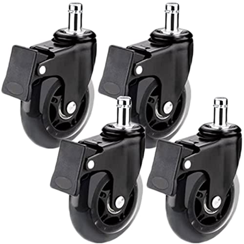 Lenkrollen, Schwerlastrollen, 4er-Set Schwenkrollen mit Gewindestange Muttern for Karren, Möbelwagen, DIY-Ständer(3in Brake) von WDBDFCD