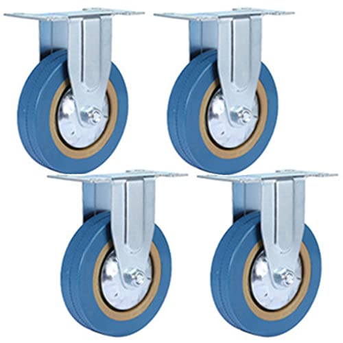 Lenkrollen, Schwerlastrollen, Lenkrollen, 4er-Set, leise Rollen for Möbel, robuste Plattenrollen mit Bremse, for Stehpulte(2.5in Fixed Direction) von WDBDFCD