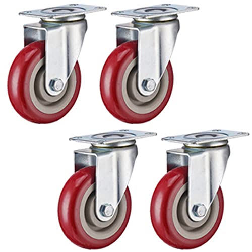 Lenkrollen, Schwerlastrollen, Lenkrollen 4er-Set for Möbel und Werkbänke Schwerlastrollen mit Bremse Feststellbare Lager-Lenkrollen(4in Swivel) von WDBDFCD