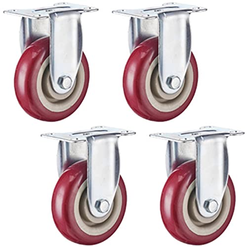 Lenkrollen, Schwerlastrollen, Lenkrollen 4er-Set for Möbel und Werkbänke Schwerlastrollen mit Bremse Feststellbare Lager-Lenkrollen(5in Fixed orientation) von WDBDFCD