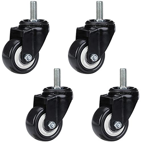 Lenkrollen, Schwerlastrollen, Lenkrollen Feststellbare Geräuschlose mit Bremsen Gewindestangen-Lenkrollen 4er-Set(2in Universal) von WDBDFCD