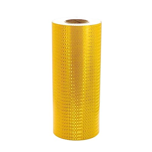 Reflektierendes Band für den Außenbereich, wasserd 50 Meter x 40 cm Reflektorband Selbstklebendes Band Warnband Hochintensiver Reflektoraufkleber(Yellow) von WDBDFCD