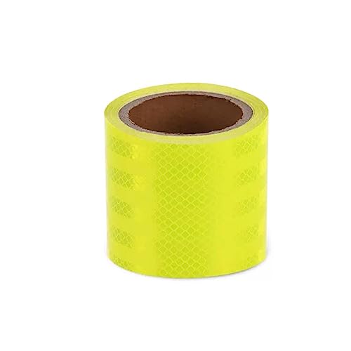 Reflektierendes Band für den Außenbereich, wasserd Gelbes Reflektorband Warnband Selbstklebendes Band Outdoor LKW Autos Reflektierende Aufkleber(10 mx10 cm) von WDBDFCD