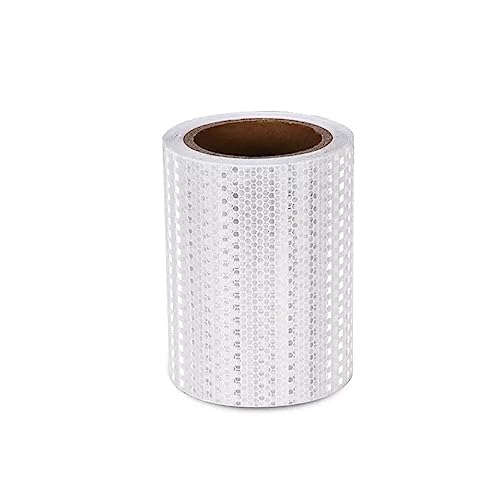 Reflektierendes Band für den Außenbereich, wasserd Reflektorband Warnband 10 Meter x 15 cm Selbstklebendes Klebeband Reflektierende Aufkleber for Fahrrad Motorrad Auto Dekoration(White) von WDBDFCD