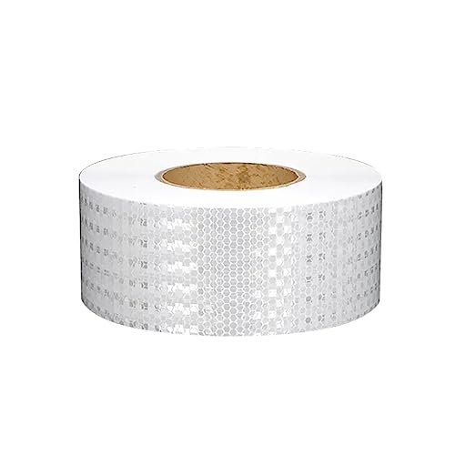 Reflektierendes Band für den Außenbereich, wasserdicht, Reflektorband, selbstklebendes Warnband, 7 cm x 164 ft, hochintensiver reflektierender Aufkleber(White) von WDBDFCD