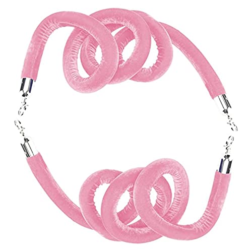 Samt-Stangenseil， Absperrgitter for Absperrpfosten, Warteschlangenstangen, Seilabsperrung mit silbernen Haken(Pink,7ft/215cm) von WDBDFCD