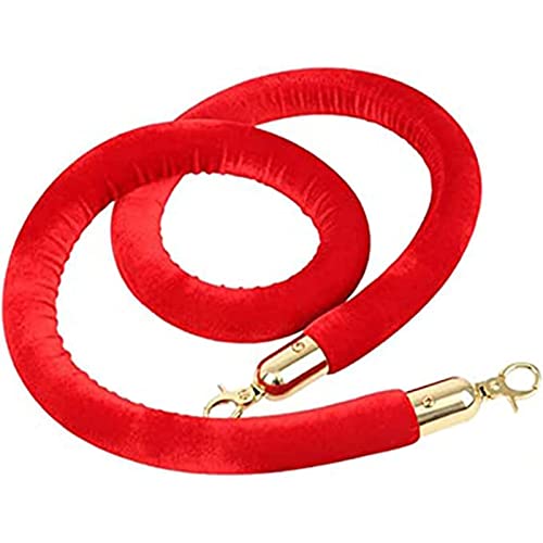 Samt-Stangenseil， Absperrseil aus Samt for große Eröffnungen, Absperrseile for Aufhängen mit Haken, 2er-Pack(Red,3ft/90cm) von WDBDFCD