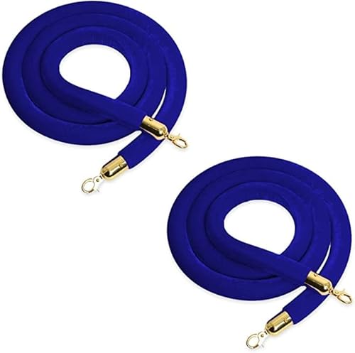 Samt-Stangenseil， Absperrseil mit vergoldetem Haken, for Hotels, Kinos, große Eröffnungen(Blue,1.4m/4.6ft) von WDBDFCD