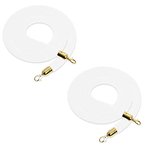 Samt-Stangenseil， Absperrseil mit vergoldetem Haken, for Hotels, Kinos, große Eröffnungen(White,2.2m/7.2ft) von WDBDFCD