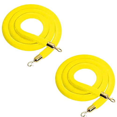 Samt-Stangenseil， Absperrseil mit vergoldetem Haken, for Hotels, Kinos, große Eröffnungen(Yellow,2.2m/7.2ft) von WDBDFCD