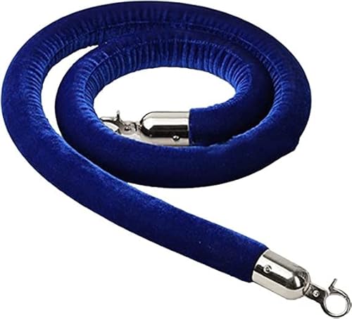 Samt-Stangenseil， Absperrseil zur Kontrolle von Menschenmengen mit Metallhaken, aus Samt, for Teppichveranstaltungen, Warteschlangen(Blue,7ft/215cm) von WDBDFCD