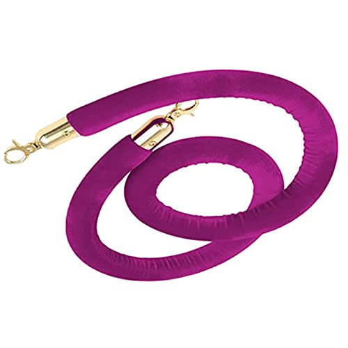 Samt-Stangenseil， Absperrseil zur Kontrolle von Menschenmengen mit Metallhaken, aus Samt, for Teppichveranstaltungen, Warteschlangen(Purple1,4.9ft/150cm) von WDBDFCD