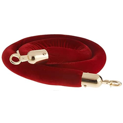 Samt-Stangenseil， Crowd Control Rope, Rotes Samtseil for Warteschlangenteiler, Seilbarriere(Red Gold,298m/9.8ft/118in) von WDBDFCD