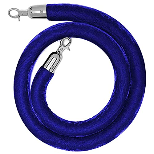 Samt-Stangenseil， Dicke Pfosten-Warteschlangen-Absperrseil-Absperrung zur Kontrolle der Menschenmenge(Blue,1.4m/4.6ft) von WDBDFCD
