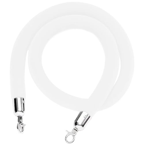 Samt-Stangenseil， Dickes VIP-Samt-Stangen-Absperrseil for die Kontrolle von Menschenmengen in Hotels, Krankenhäusern und Banken(White,2m/6.6ft/79in) von WDBDFCD