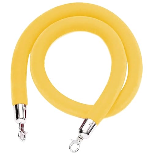 Samt-Stangenseil， Dickes VIP-Samt-Stangen-Absperrseil for die Kontrolle von Menschenmengen in Hotels, Krankenhäusern und Banken(Yellow,2.2m/7.2ft/86.6in) von WDBDFCD