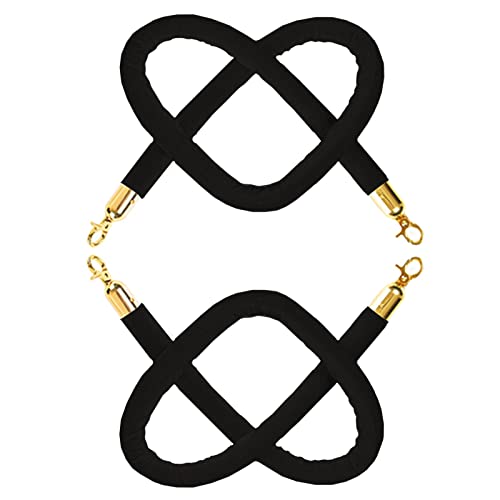 Samt-Stangenseil， Kontrollseil for den Innen- und Außenbereich mit Schnappverschlüssen weichem Schaumstoffkern(Black,200cm78.7in/6.6ft) von WDBDFCD