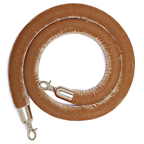 Samt-Stangenseil， Seilabsperrung mit versilberten Haken, dickes Absperrseil Pfosten for Teppichveranstaltungen(Apricot,5ft/155cm) von WDBDFCD