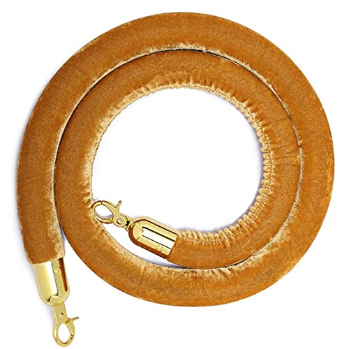 Samt-Stangenseil， Seilabsperrung mit versilberten Haken, dickes Absperrseil Pfosten for Teppichveranstaltungen(Apricot 1,3ft/90cm) von WDBDFCD