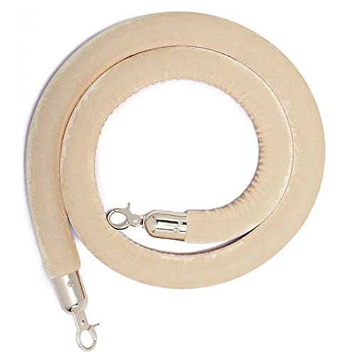 Samt-Stangenseil， Seilabsperrung mit versilberten Haken, dickes Absperrseil Pfosten for Teppichveranstaltungen(Beige,4.9ft/150cm) von WDBDFCD