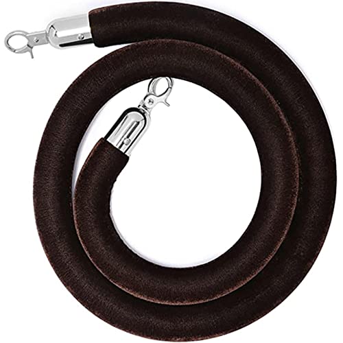 Samt-Stangenseil， Seilabsperrung mit versilberten Haken, dickes Absperrseil Pfosten for Teppichveranstaltungen(Brown,1.4m/4.6ft) von WDBDFCD