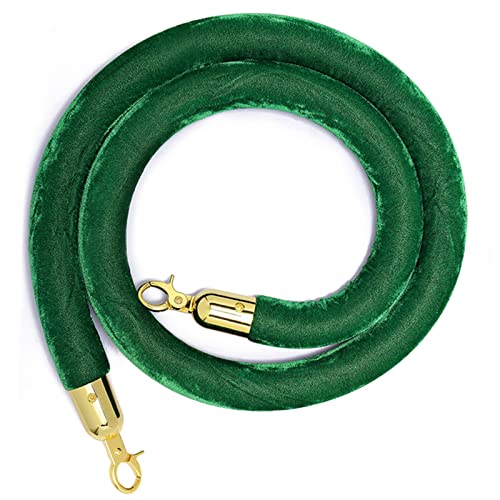Samt-Stangenseil， Seilabsperrung mit versilberten Haken, dickes Absperrseil Pfosten for Teppichveranstaltungen(Green,5ft/155cm) von WDBDFCD