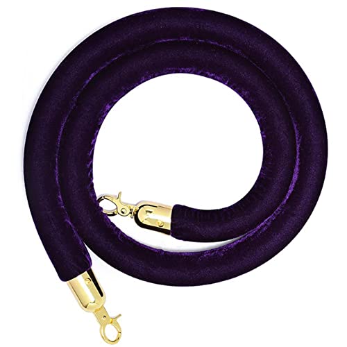 Samt-Stangenseil， Seilabsperrung mit versilberten Haken, dickes Absperrseil Pfosten for Teppichveranstaltungen(Purple Orchid,7ft/215cm) von WDBDFCD