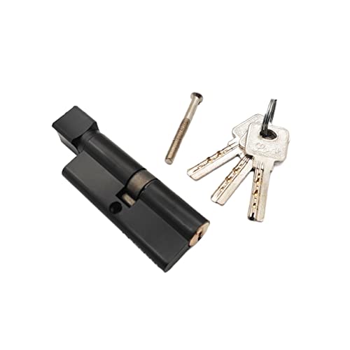 Türzylinderschloss, vorgespannt, 70 mm, 3 Schlüssel, Diebstahlschutz, Eingangs-AB-Türschloss, Innen- und Schlafzimmerschloss for 35–50 dicke Türen, Türzylinder(Black) von WDBDFCD