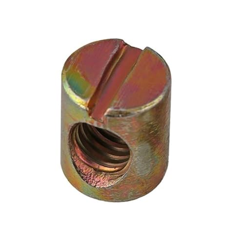 Zylindermuttern, Möbelmuttern, 10 STÜCKE Fassschrauben Kreuzdübel Schlitzbeschläge Bett Oder Stuhl Horizontale Lochmutter M6 M8 L = 11mm-17mm(M6x12 B type Iron) von WDBDFCD